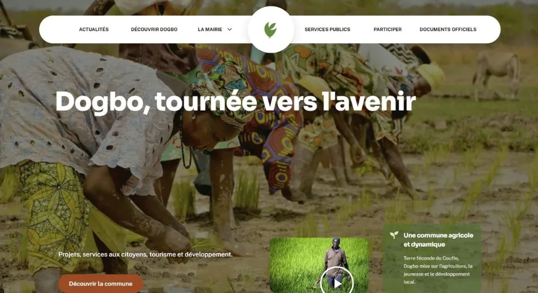 Site municipal de la Mairie de Dogbo au Bénin, réalisé par Alan Creative